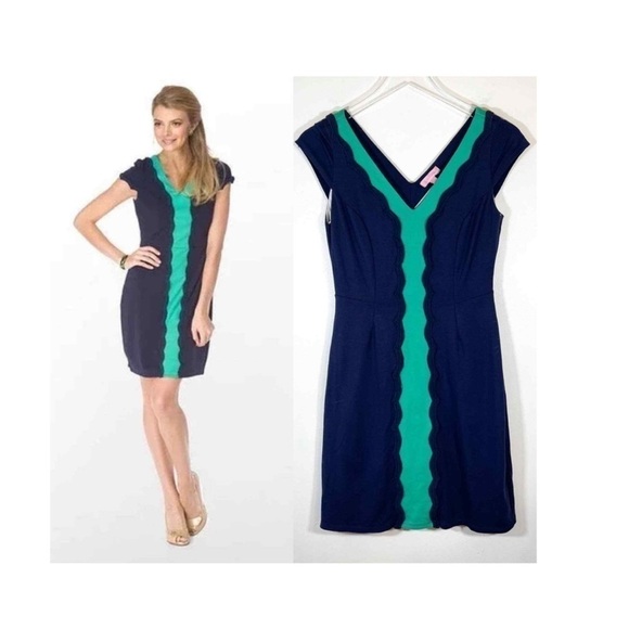 Lilly Pulitzer Kris Dress Navy & Green Size S - Picture 11 of 11